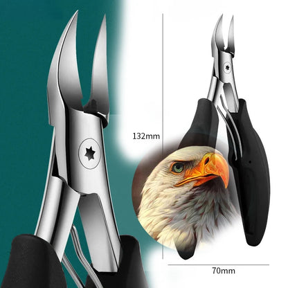 Nail Clippers for Thick Nails with Sharp Curved Stainless Steel Blade