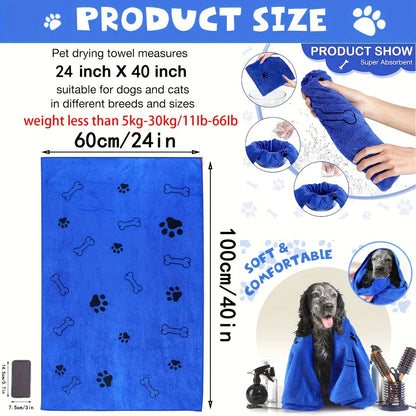 Microfiber Dog Towel – Quick Dry Absorbent Pet Bath Towel