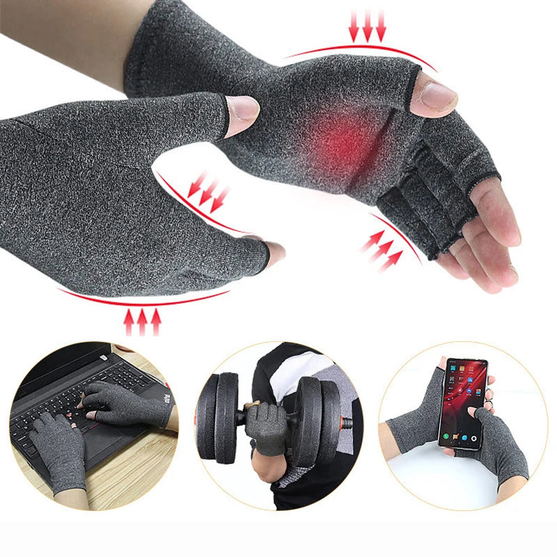 Fingerless Compression Gloves for Hand Support and Sports