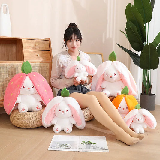 Bunny Plush Toy, Cute Fruit Rabbit Stuffed Doll for Gifting