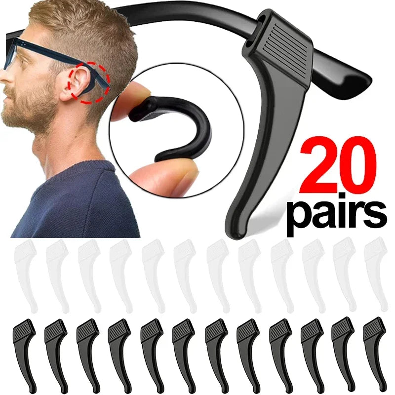 Silicone Glasses Ear Hooks Anti-Slip Eyewear Holders 1 Pair