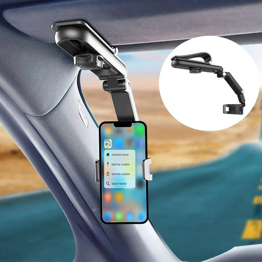Car Sun Visor Phone Holder with 360° Rotating Adjustable Mount