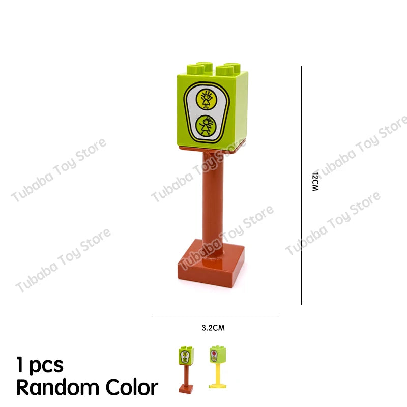 Kids Train Track Accessories Large Building Blocks DIY Railway Toys Big Blocks Compatible Duploed STEM Educational Gift Toddlers