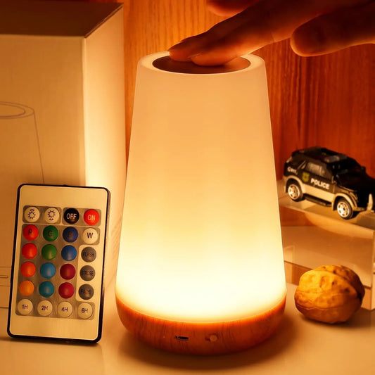 RGB Night Light with 13 Colors, Remote Control & Touch Dimming