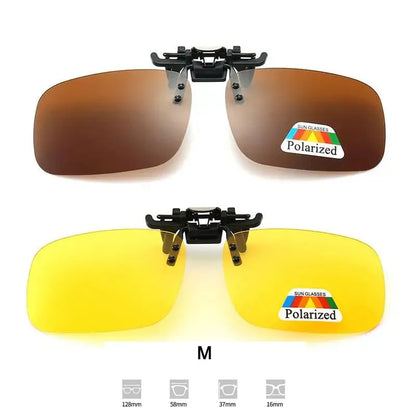 Polarized Clip-On Sunglasses Flip Up UV Protection Lens Clips