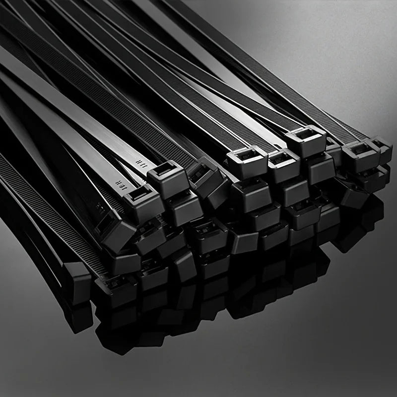 100 Pack Black Cable Ties Self-Locking for Cord Management