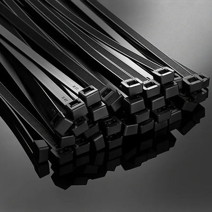 100 Pack Black Cable Ties Self-Locking for Cord Management