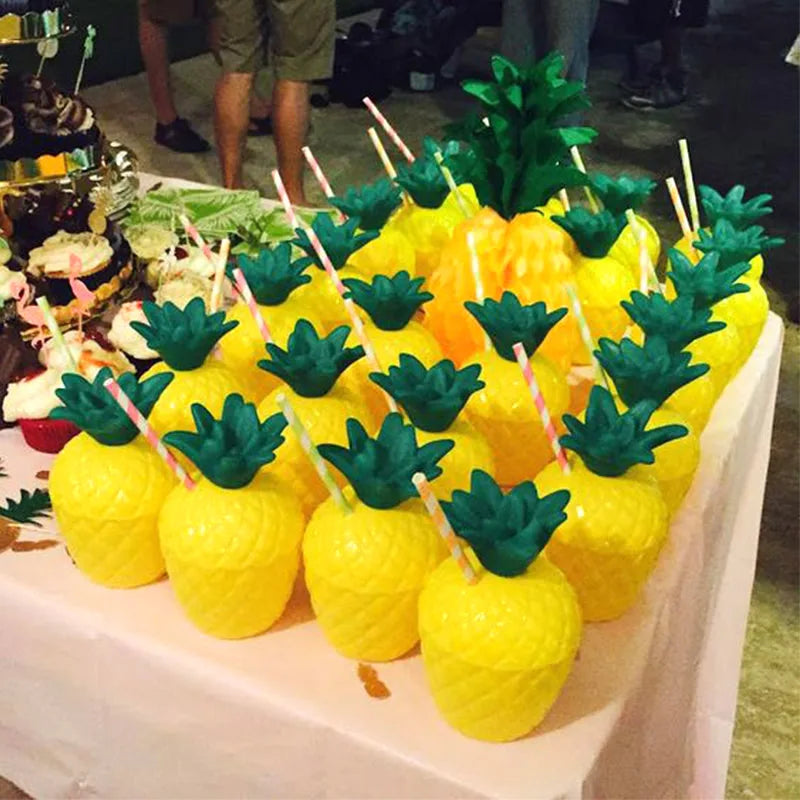 Tropical Drink Cups – Pineapple, Coconut & Strawberry Party Set
