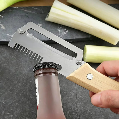 Vegetable Peeler with Stainless Steel Blade and Wooden Handle