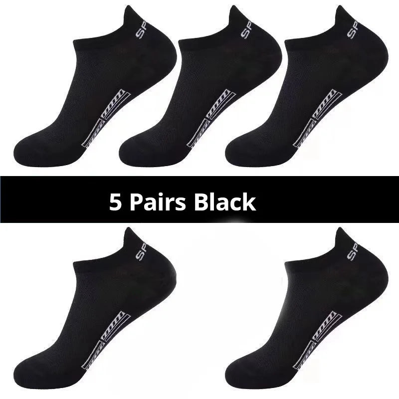 Men's Breathable Socks – Thin Mesh Sports Ankle Socks, 5–20 Pairs