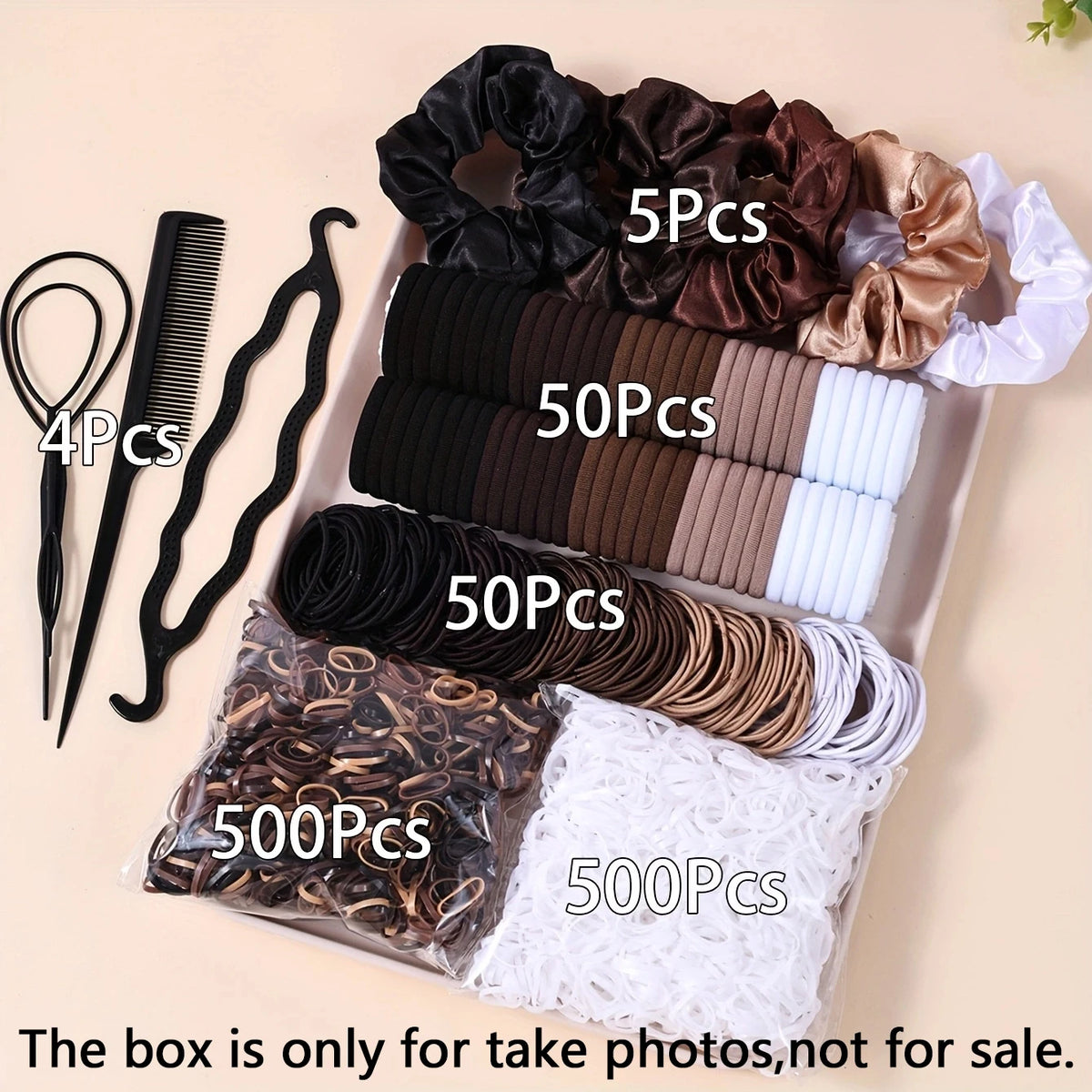 1109PCS Women's Hair Accessories Set with Elastic Bands & Scrunchies