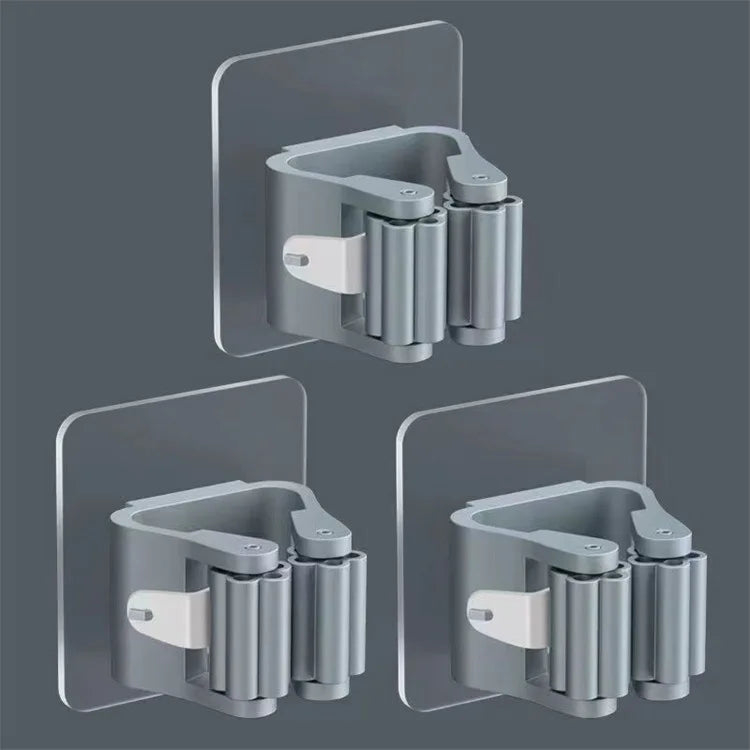 Adhesive Mop Holder – Wall Mounted Broom & Tool Organizer