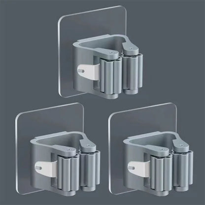 Adhesive Mop Holder – Wall Mounted Broom & Tool Organizer