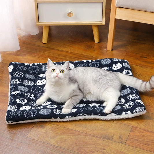 Cat Sleeping Mat Soft Plush Cushion for Cats and Small Dogs
