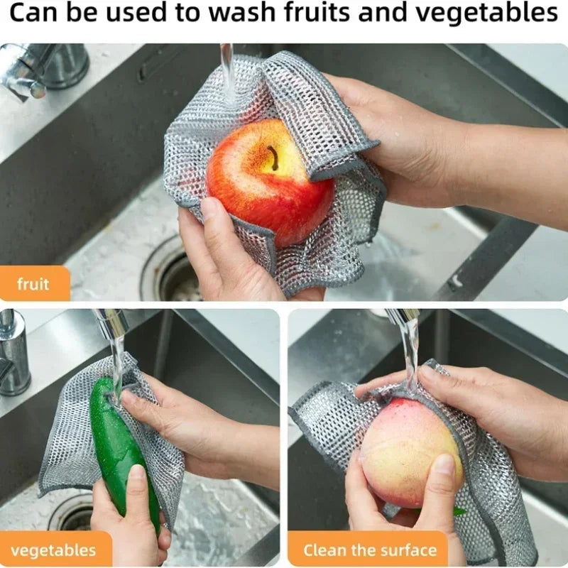 Wire Dishwashing Cloth for Pots, Pans, Grills & Kitchen Cleaning