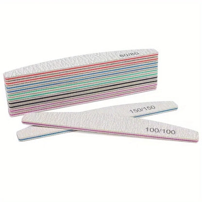 Professional Nail File – Half Moon Sanding File, 80–240 Grit