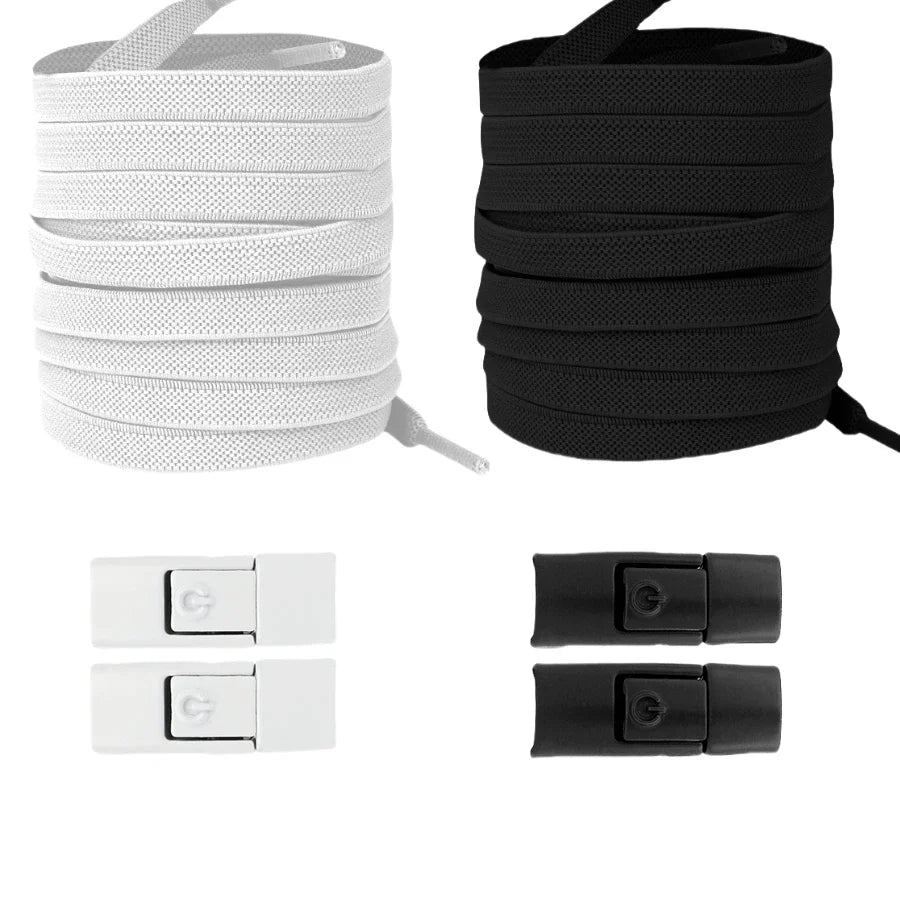 No Tie Shoe Laces with Press Lock Elastic Flat Shoelaces