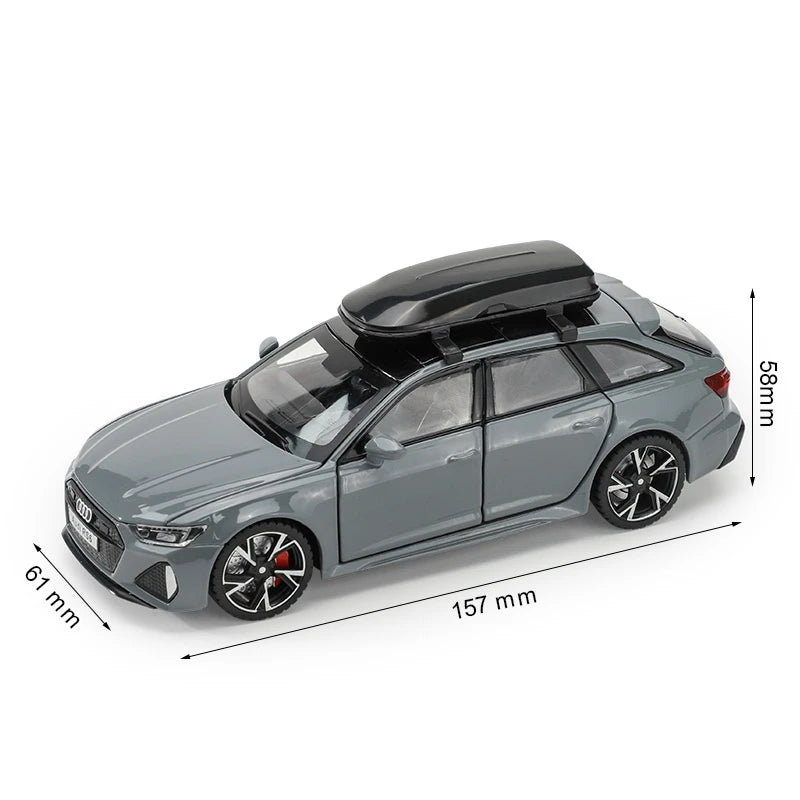 1/32 Audi RS6 Toy Car Model with Sound Light Doors Opened Alloy Diecast Model Vehicle Collection Toy for Boy Adult Festival Gift