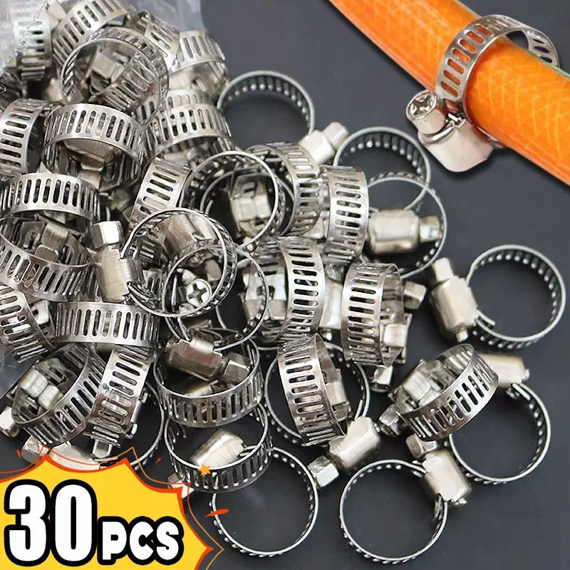 Stainless Steel Hose Clamps – Adjustable Screw Band Pipe Clamps