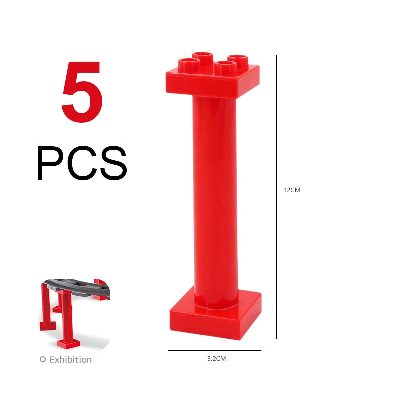 Kids Train Track Accessories Large Building Blocks DIY Railway Toys Big Blocks Compatible Duploed STEM Educational Gift Toddlers