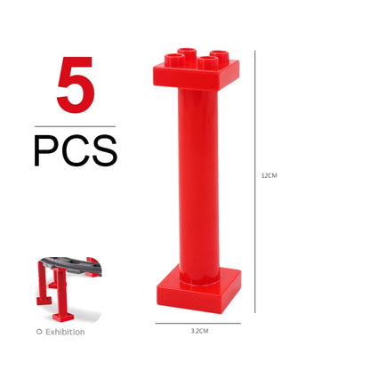 Kids Train Track Accessories Large Building Blocks DIY Railway Toys Big Blocks Compatible Duploed STEM Educational Gift Toddlers