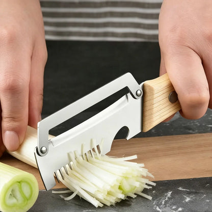 Vegetable Peeler with Stainless Steel Blade and Wooden Handle