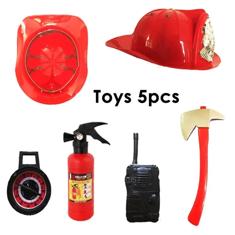 Kids Firefighter Costume – Fireman Uniform Halloween Dress-Up Set