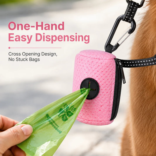Dog Poop Bag Dispenser Hanging Holder for Convenient Walks