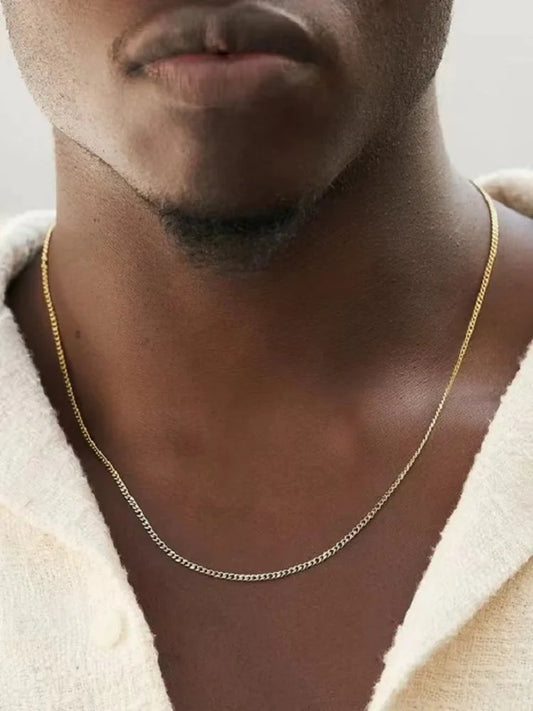 Stainless Steel Cuban Chain Necklace for Men and Women