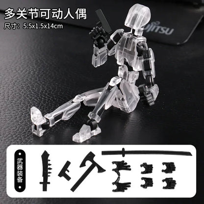 Movable Robot Action Figure, 13-Joint Poseable Model Toy – 14CM