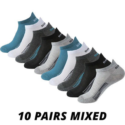 Men's Breathable Socks – Thin Mesh Sports Ankle Socks, 5–20 Pairs