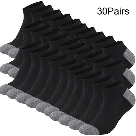 Men's Ankle Socks Breathable Low Cut Color Block Socks