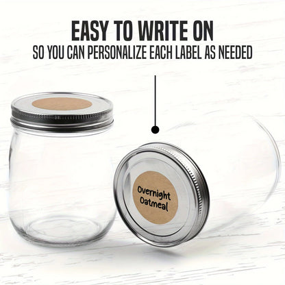 Round Kraft Paper Labels – 500 Self-Adhesive Stickers