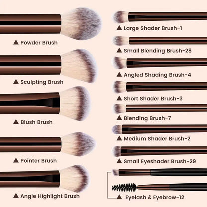 13PCS Makeup Brush Set – Foundation, Concealer, Powder & Eyeshadow Brushes