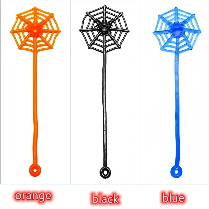 Sticky Spider Toy – Mini Spider Web Fidget Party Favor 15-Piece Set