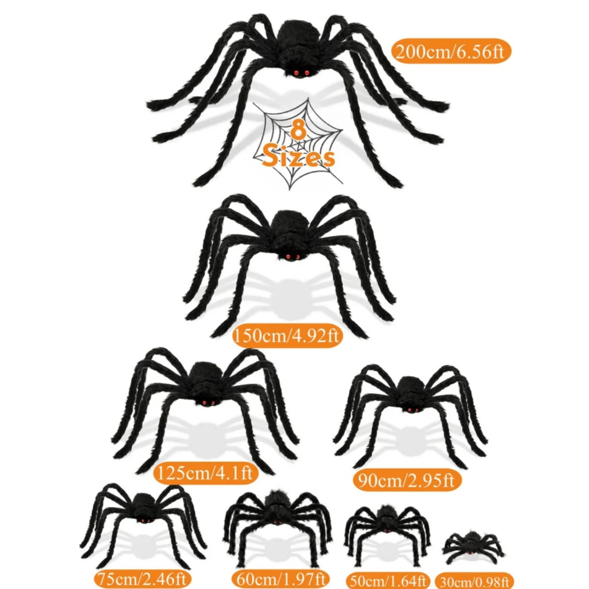 Giant Halloween Spider – Black Plush Spider Decoration