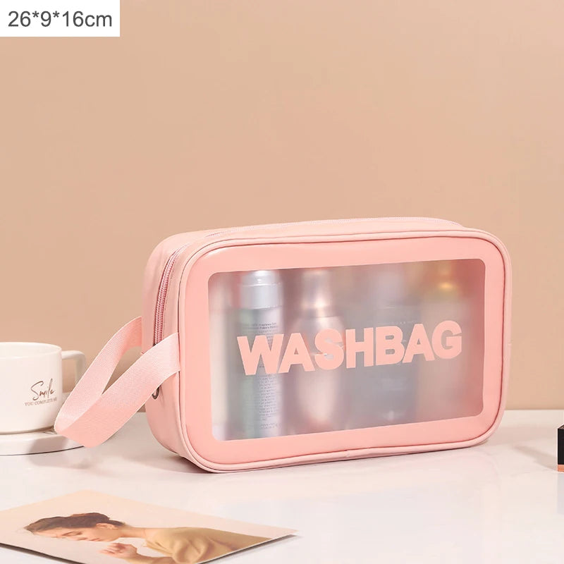 Waterproof Travel Makeup Bag with Transparent Large Capacity Design