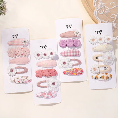 Girls Hair Clips 5-Piece Daisy Barrette Set for Kids