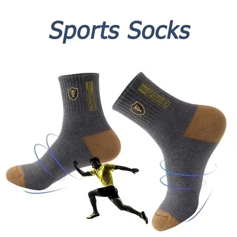 Men's Crew Socks – Breathable Cotton Blend Sports Socks, 5/10 Pairs