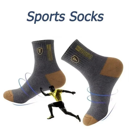 Men's Crew Socks – Breathable Cotton Blend Sports Socks, 5/10 Pairs