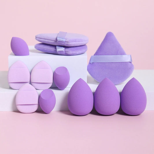 12-Piece Makeup Sponge Set with Powder Puffs and Beauty Blenders