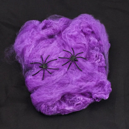 Artificial Spider Web Halloween Decoration Scary Party Scene Props White Stretchy Cobweb Horror House Home Decora Accessories