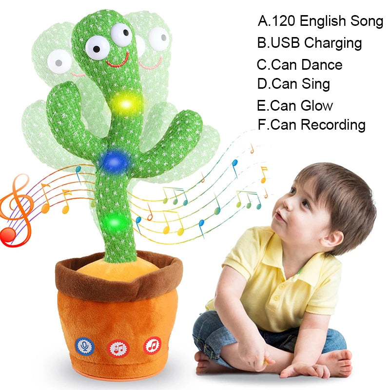 Dancing Cactus Toy with Music, Voice Repeat and Interactive Features