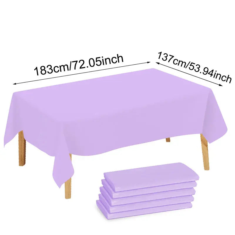 Disposable Plastic Tablecloth 137×183cm Rectangle Table Cover
