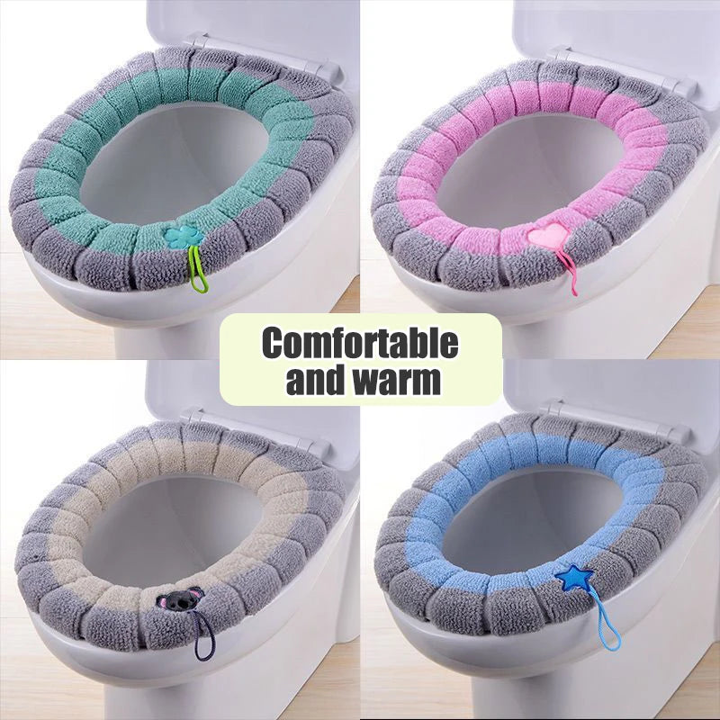 Toilet Seat Cover – Soft Washable Warm Cushion for Bathroom