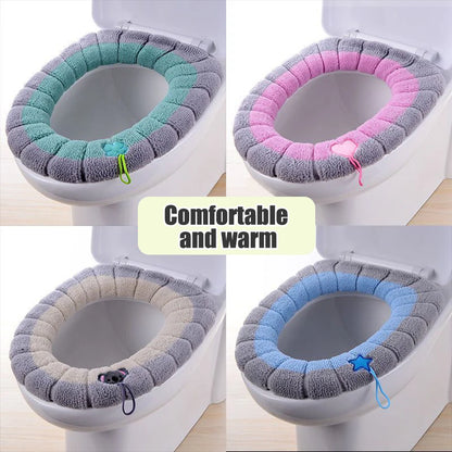 Toilet Seat Cover – Soft Washable Warm Cushion for Bathroom