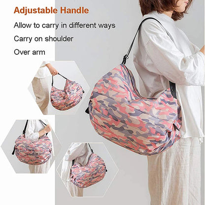 Foldable Shopping Bag Large Capacity Reusable Nylon Travel Tote