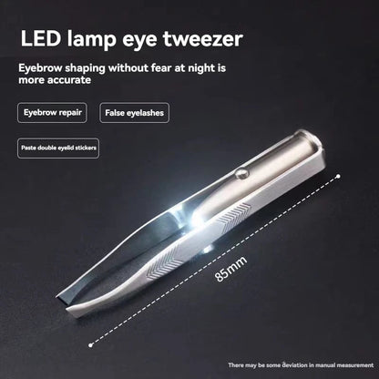 LED Eyebrow Tweezer – Lighted Stainless Steel Precision Tweezers