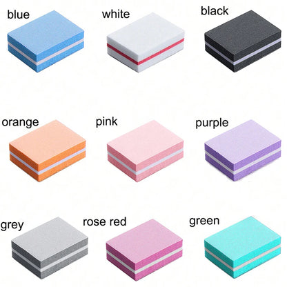 Mini Nail Buffer Blocks – 100/180 Grit Nail Files, 50 Pack