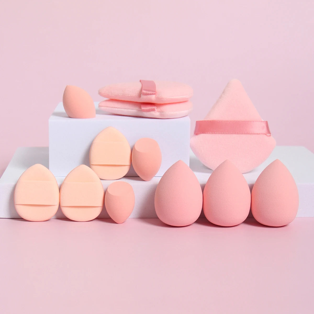 12-Piece Makeup Sponge Set with Powder Puffs and Beauty Blenders